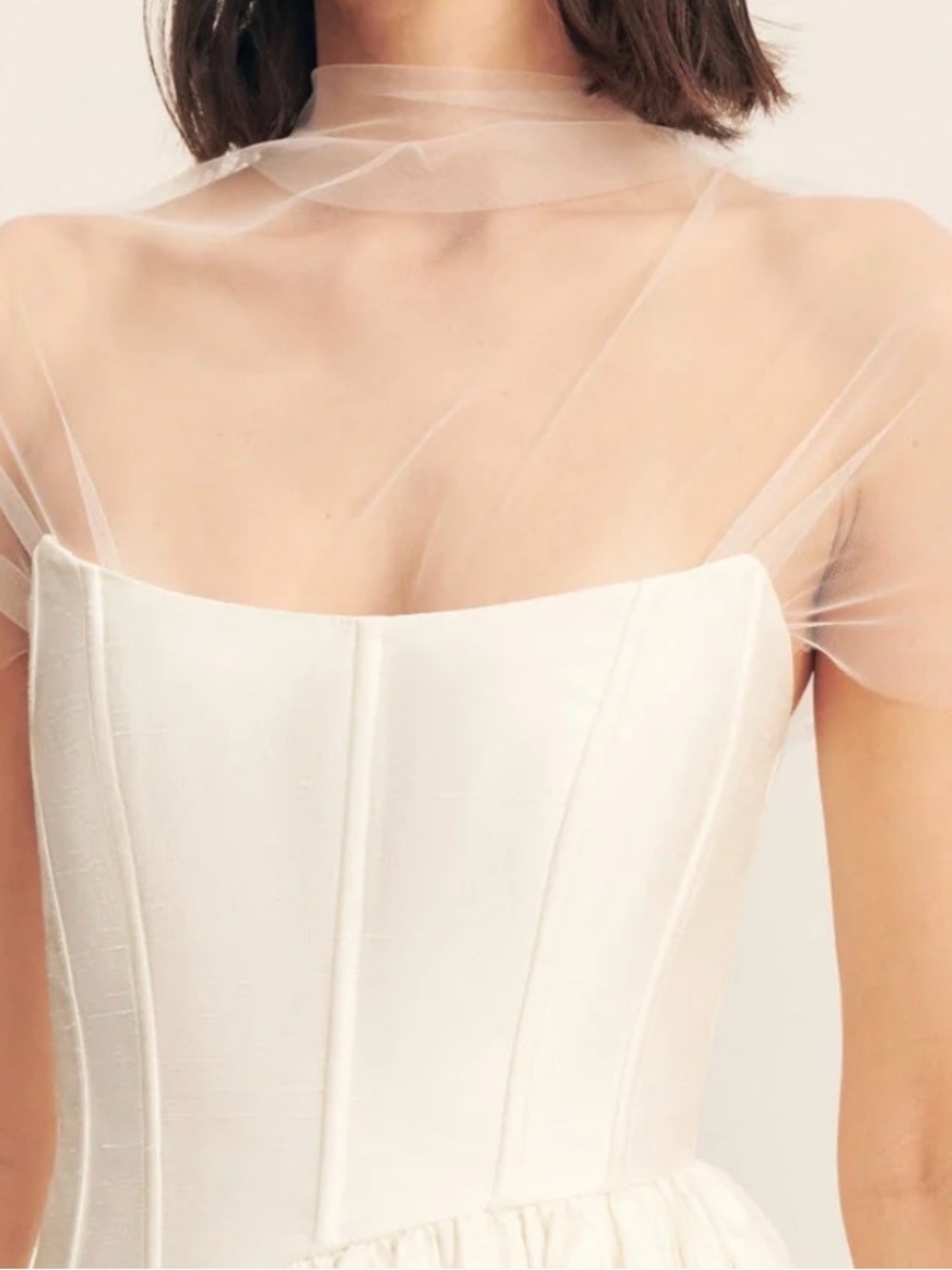 Shona Joy Ivory Tulle Bodysuit - Picture 2 of 5